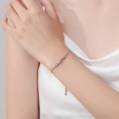 Internet Famous Style Champagne Moissanite Bracelet - 0.585ct with Fruit & Geometric Design