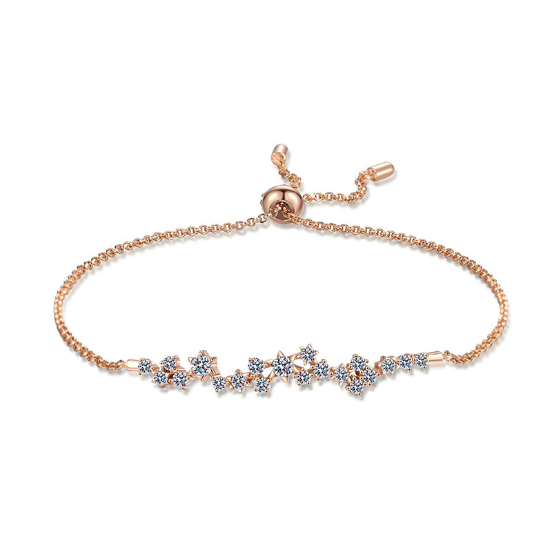 Internet Famous Style Champagne Moissanite Bracelet - 0.585ct with Fruit & Geometric Design