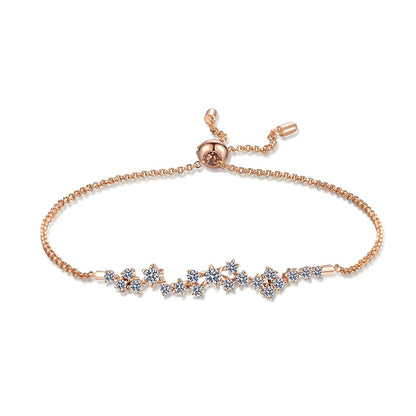 Internet Famous Style Champagne Moissanite Bracelet - 0.585ct with Fruit & Geometric Design