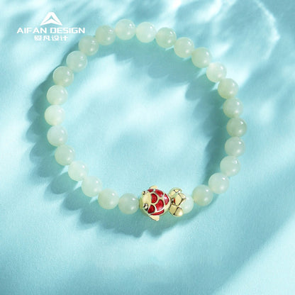 Koi Fish Jade Bracelet925 Silver Vintage Jewelry