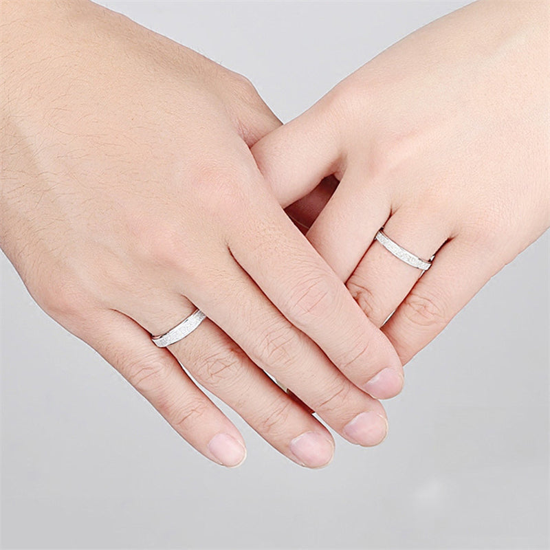 LOVE Cutout Couple Rings - 925 Sterling Silver Openwork Matching Set