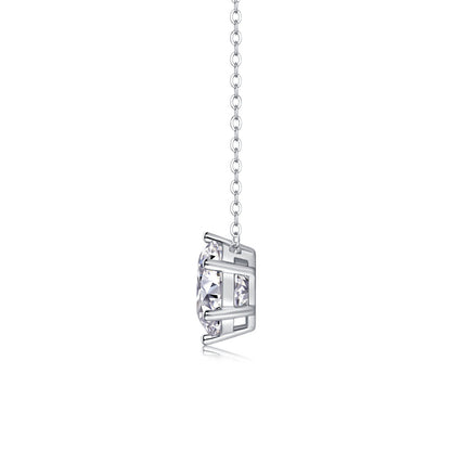 Layered Geometric Pendant Necklace with 1 to 3 Carat Moissanite