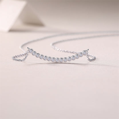Layered Geometric Pendant Necklace with Moissanite for Women