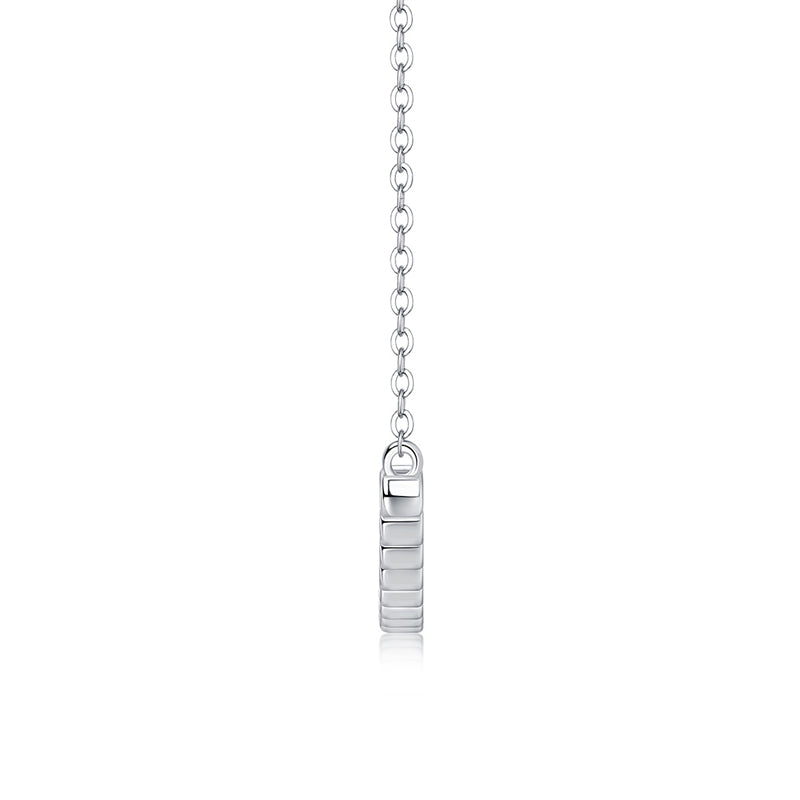 Layered Geometric Pendant Necklace with Moissanite for Women