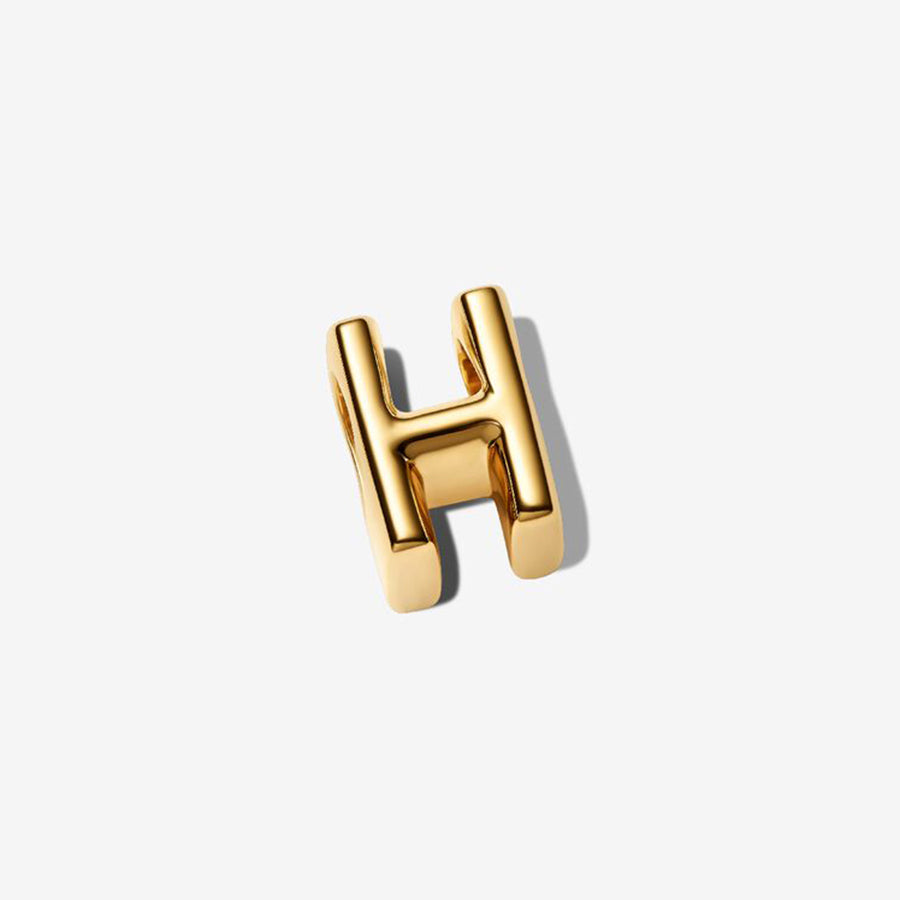 14K Gold Plated Letter H Charm