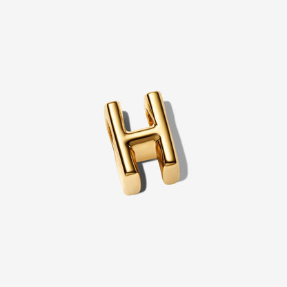 14K Gold Plated Letter H Charm