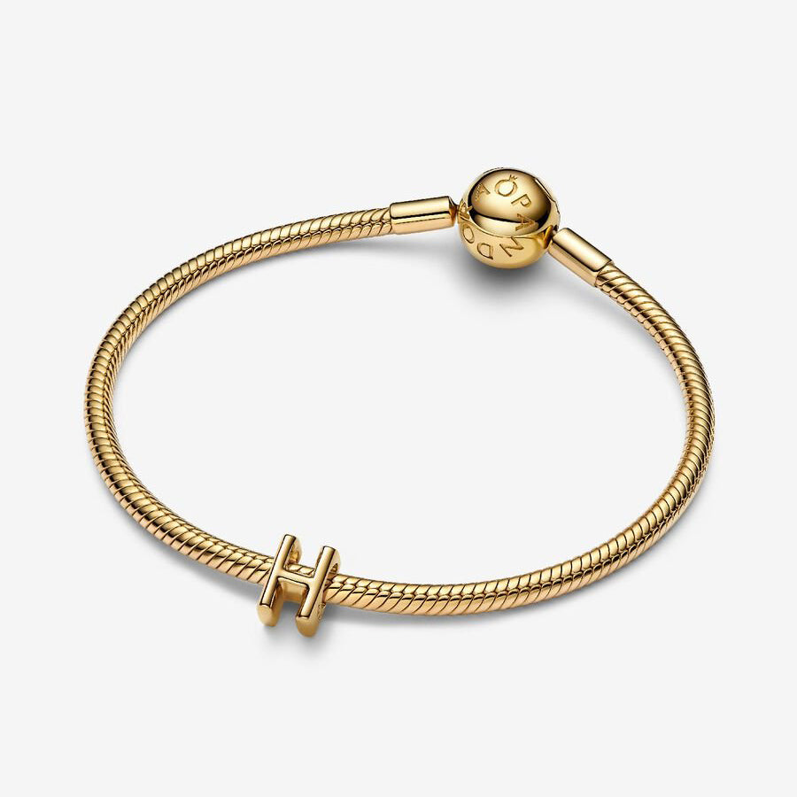 14K Gold Plated Letter H Charm