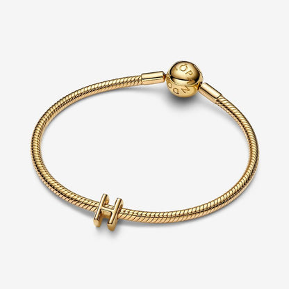 14K Gold Plated Letter H Charm