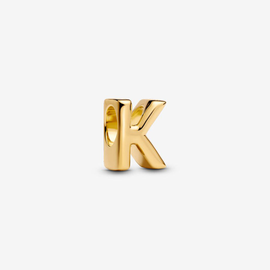 Initial K Jewelry Charm 14K Gold