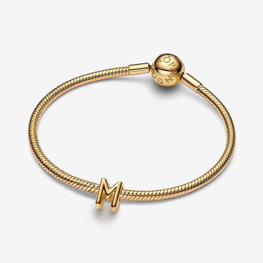 14K Gold Plated Letter M Charm