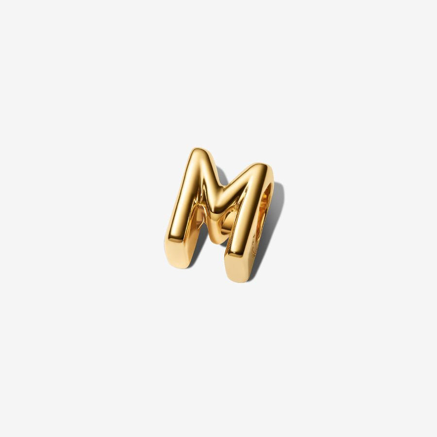 14K Gold Plated Letter M Charm