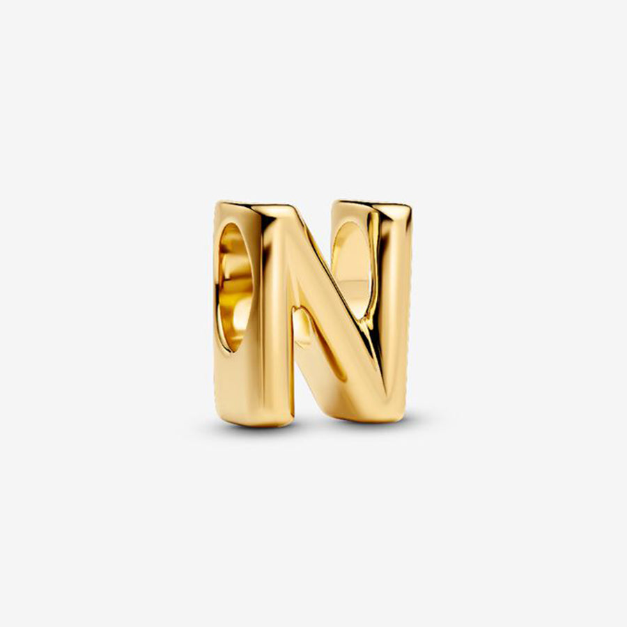 14K Gold Plated Letter N Charm