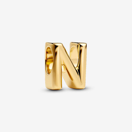 14K Gold Plated Letter N Charm