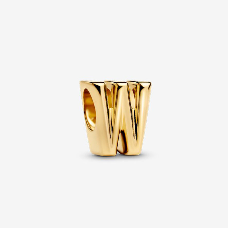 14K Gold Plated Letter W Charm