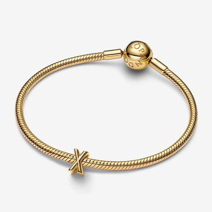 14K Gold Plated Letter X Charm