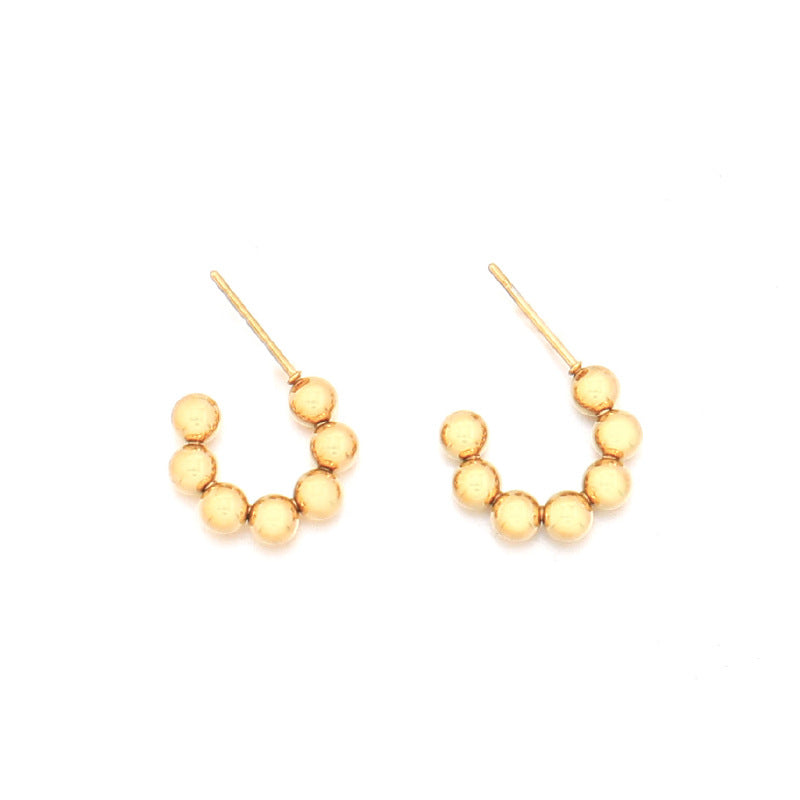 Light Luxury Geometric Circle Earrings in Gold/Silver - Fashion Commute Minimalist Stud Earrings for Women