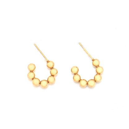 Light Luxury Geometric Circle Earrings in Gold/Silver - Fashion Commute Minimalist Stud Earrings for Women