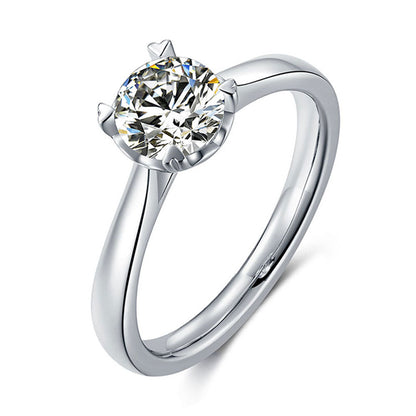 Lotus Flower Moissanite Ring - 925 Sterling Silver Floral Inspired Engagement Jewelry