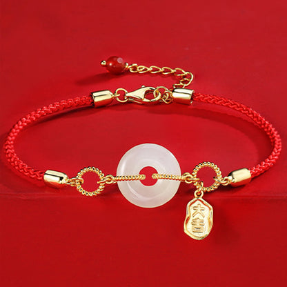 Lucky Charm Bracelet 925 Silver Jade Pendant Jewelry