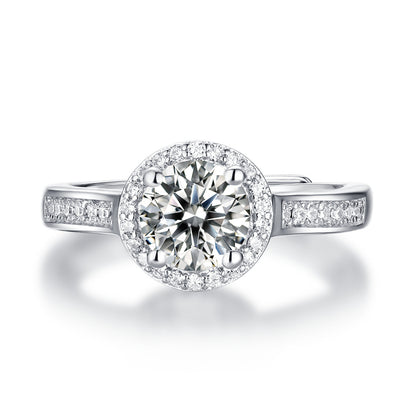 Luxurious Geometric Ring with Moissanite