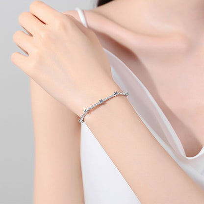 Luxury 5-Layer Rhodium Plated Sterling Silver Bracelet with 1.67ct Moissanite, Auspicious Chinese Motifs (Fu Lion, Golden Toad, Dragon Phoenix)