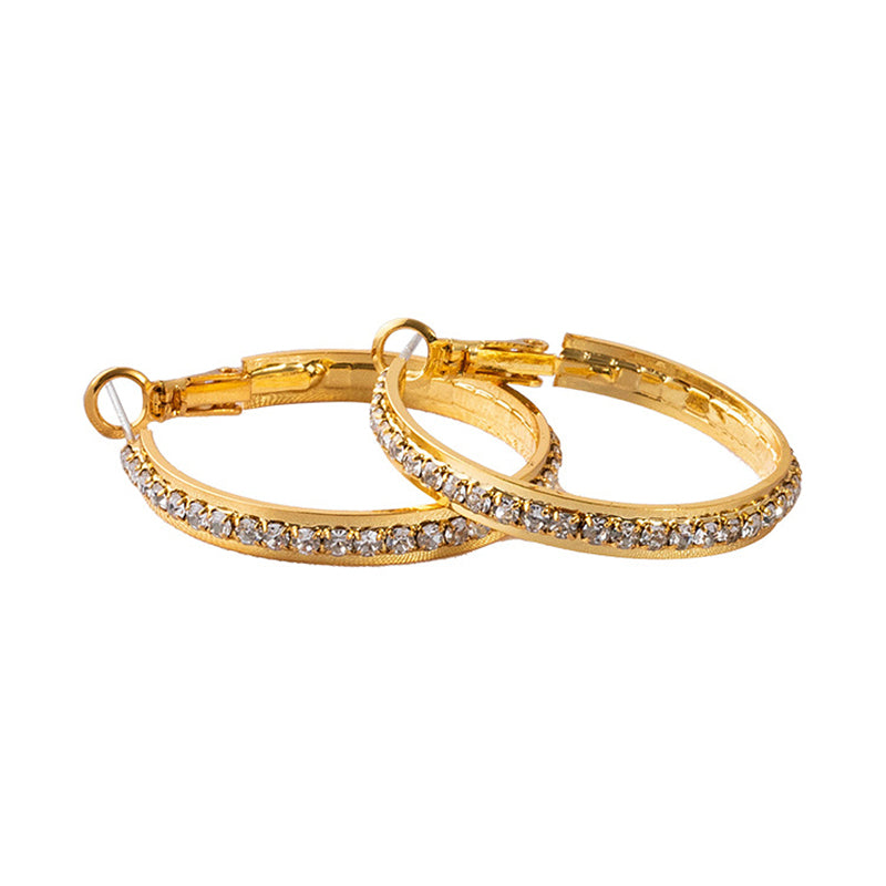 Luxury Geometric Circle Drop Earrings for Women - Gold & White Gold Plated Copper with Crystal Accents