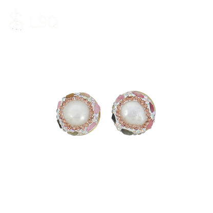Luxury Geometric Pearl Earrings with Tourmaline and Crystal Accents