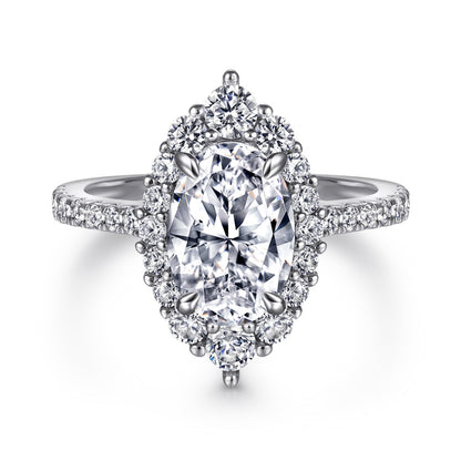 Marquise-Cut Zirconia 925 Silver Ring - Dazzling European-Style Statement Piece
