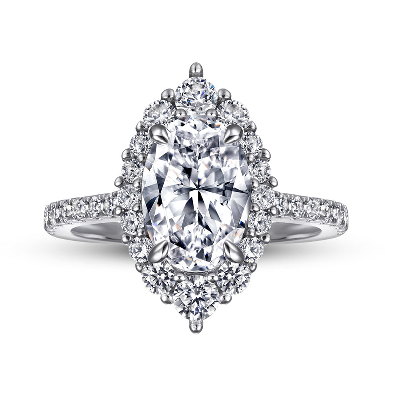 Marquise-Cut Zirconia 925 Silver Ring - Dazzling European-Style Statement Piece