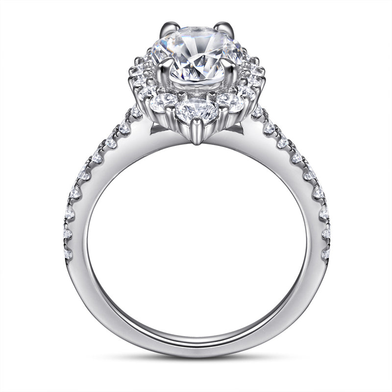 Marquise-Cut Zirconia 925 Silver Ring - Dazzling European-Style Statement Piece