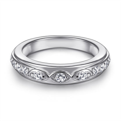 Marquise-Cut Zirconia 925 Silver Ring - Elegant European-Style Band