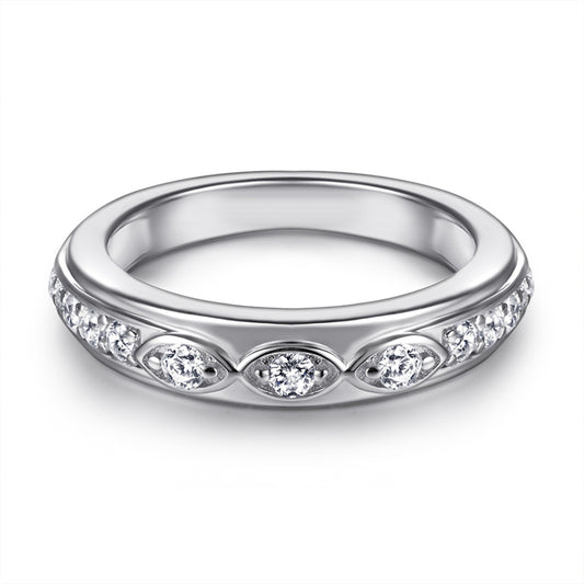 Marquise-Cut Zirconia 925 Silver Ring - Elegant European-Style Band