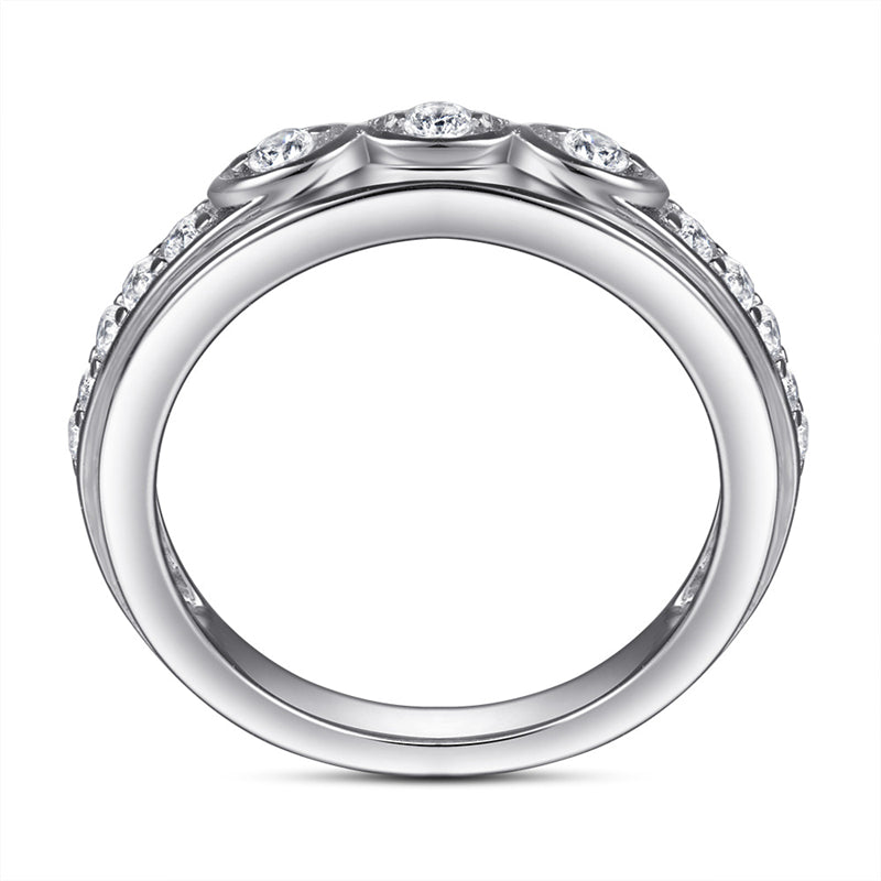 Marquise-Cut Zirconia 925 Silver Ring - Elegant European-Style Band