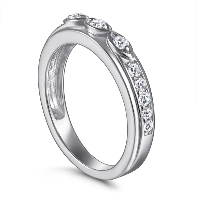 Marquise-Cut Zirconia 925 Silver Ring - Elegant European-Style Band