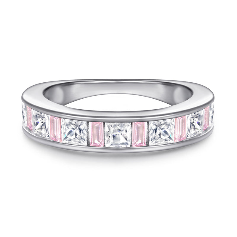 Matching Heart-Shaped Zircon Couple Rings - 925 Sterling Silver Romantic Wedding Bands Set