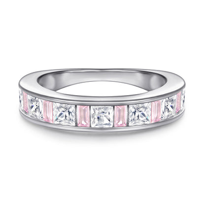 Matching Heart-Shaped Zircon Couple Rings - 925 Sterling Silver Romantic Wedding Bands Set