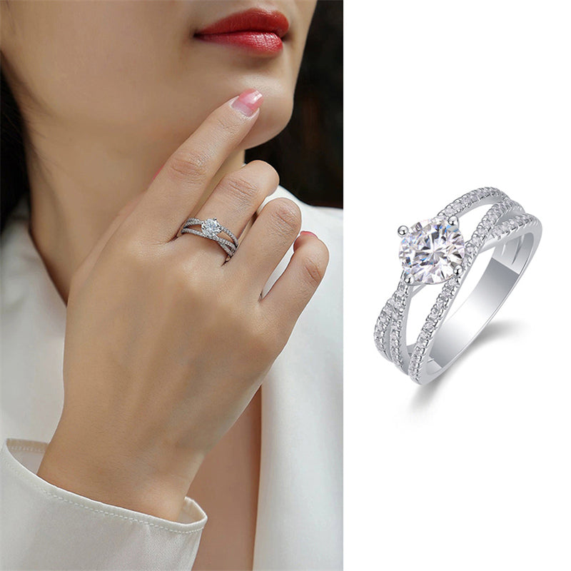 Minimalist 6.5mm Moissanite Band in Sterling Silver