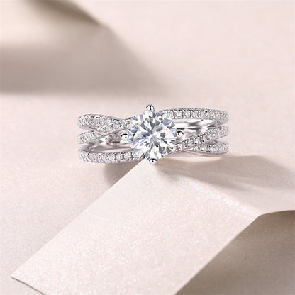Minimalist 6.5mm Moissanite Band in Sterling Silver