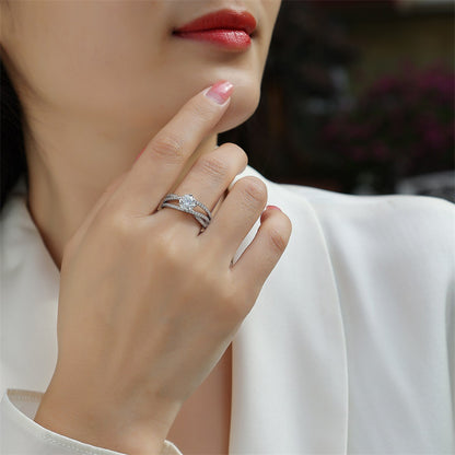 Minimalist 6.5mm Moissanite Band in Sterling Silver