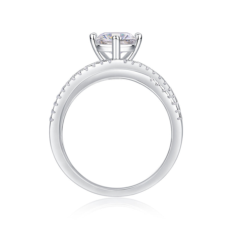 Minimalist 6.5mm Moissanite Band in Sterling Silver