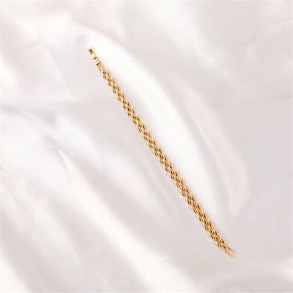 Minimalist Geometric Alloy Circle Bracelet - Genuine Gold Plated Women's Fashion Jewelry for Daily Wear