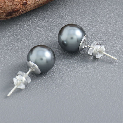 Minimalist Geometric Glass Bead Stud Earrings Set in Gold Plating (10mm/12mm/14mm)