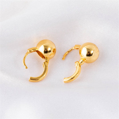 Minimalist Geometric Gold Plated Hoop Earrings for Women - Simple Circular Everyday Stud Earrings
