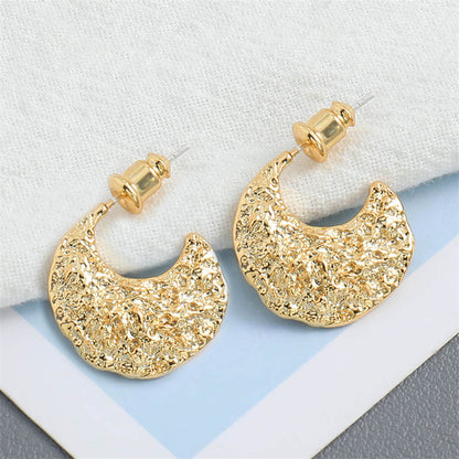 Minimalist Geometric Hoop Earrings in Genuine Gold Plating