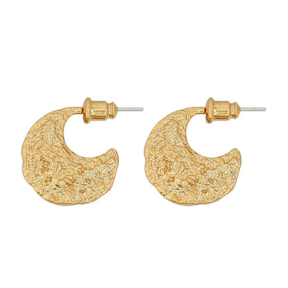 Minimalist Geometric Hoop Earrings in Genuine Gold Plating