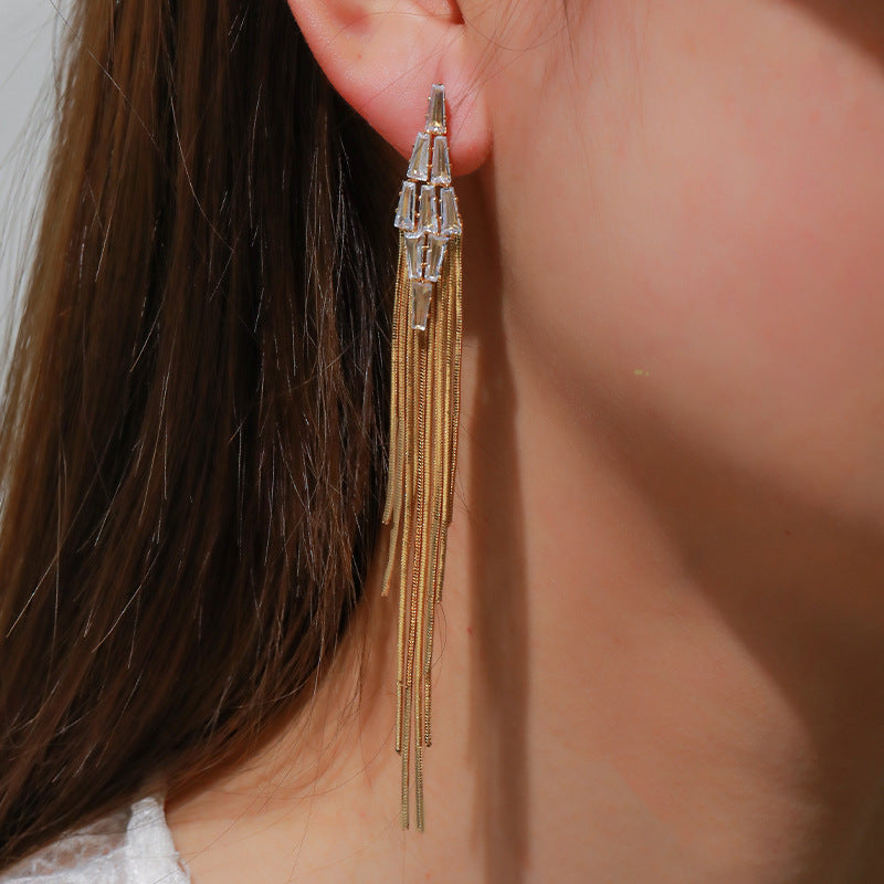 Minimalist Geometric Line Drop Earrings - Gold & Silver Plated Brass