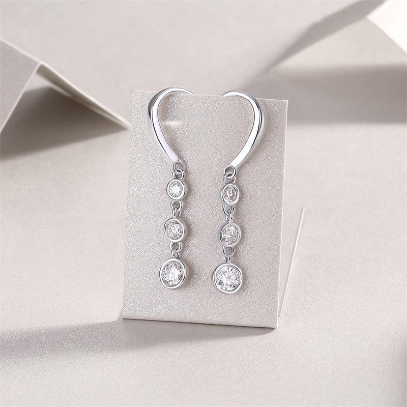 Minimalist Geometric Moissanite Earrings for Everyday Wear