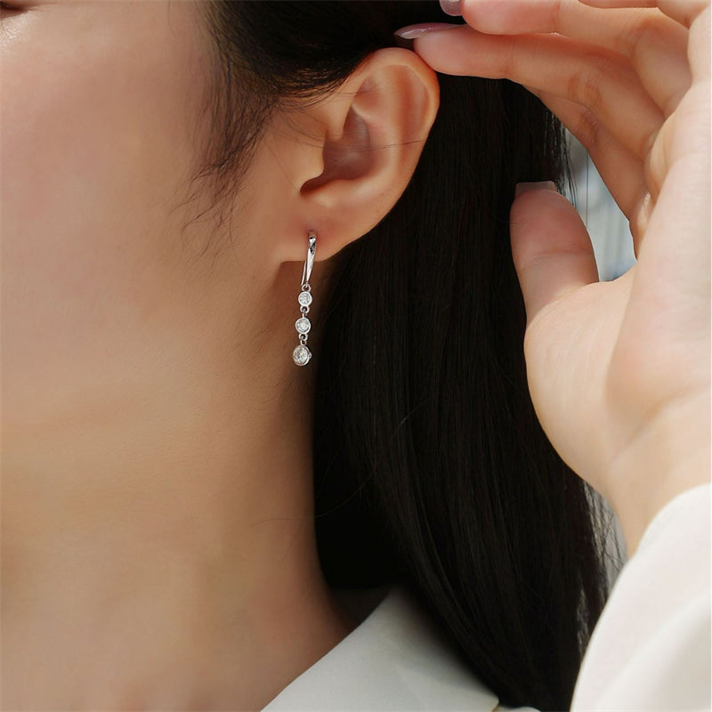 Minimalist Geometric Moissanite Earrings for Everyday Wear