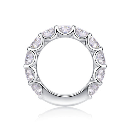 Minimalist Geometric Silver Band with Moissanite Sparkle