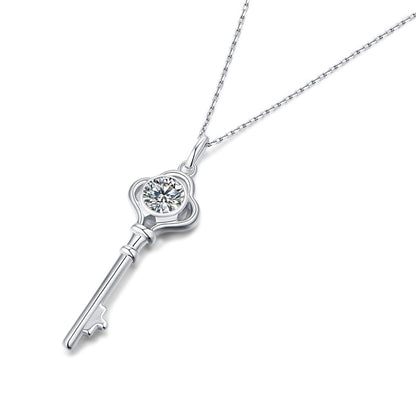 Minimalist Key Moissanite Necklace for Couples